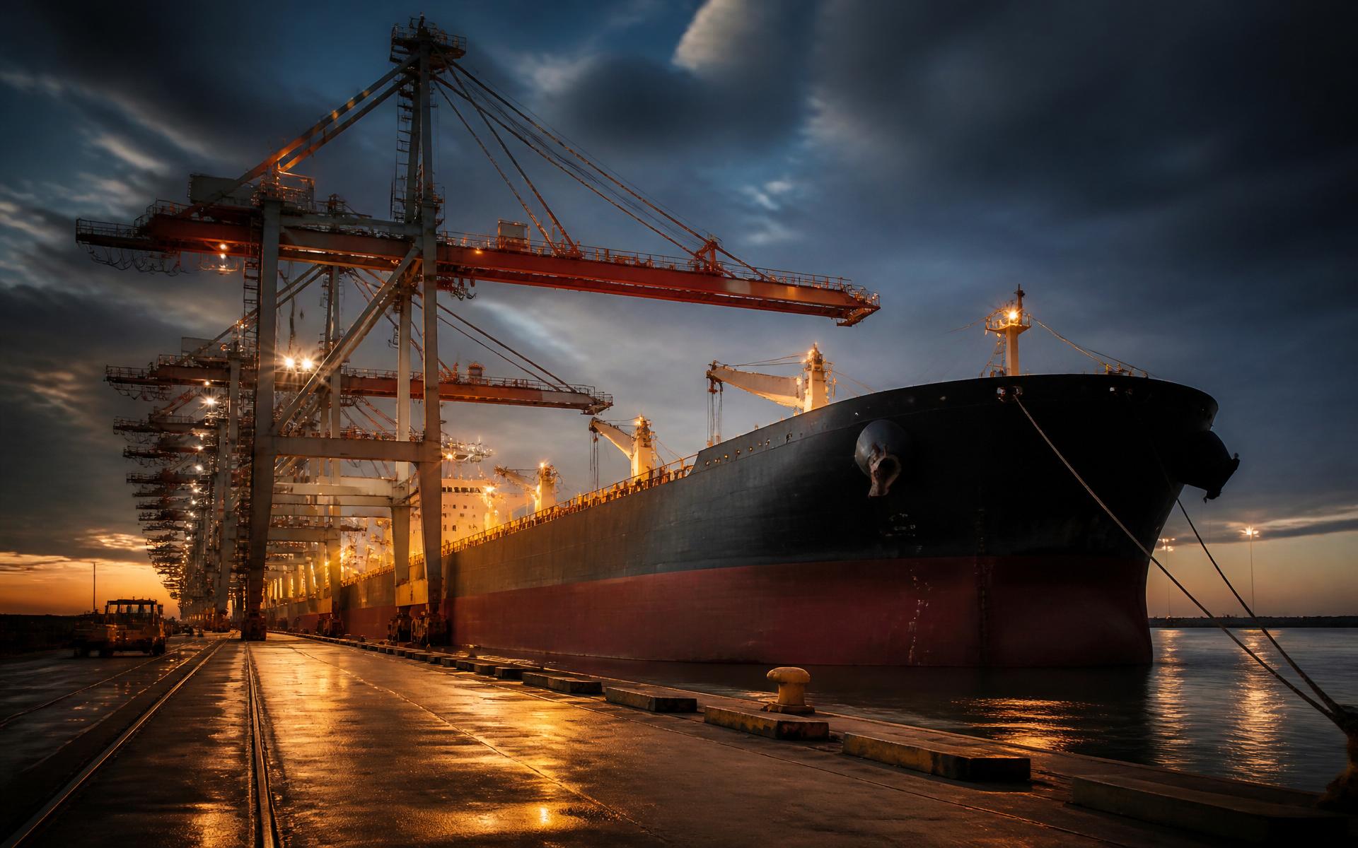 Bulk cargo vessel at Kandla Port
